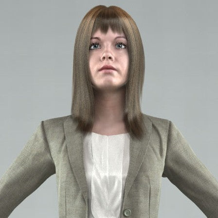 BUSINESS WOMAN- RIGGED 3D MODEL (BWom0006HD2CS)