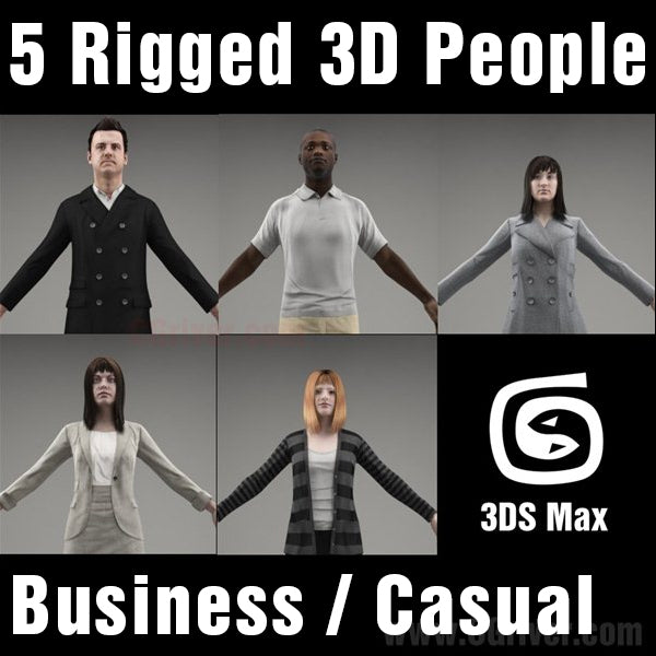 3D People- 5 Rigged 3D Models (MeMsCS004M3)