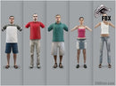 CASUAL PEOPLE- 5 RIGGED 3D FBX MODELS (MeCaFBX005a)