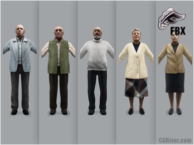 CASUAL PEOPLE- 5 RIGGED 3D FBX MODELS (MeCaFBX007a)